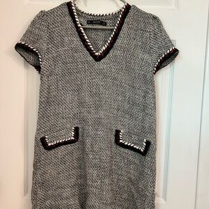 Zara Black and White Tweed Dress